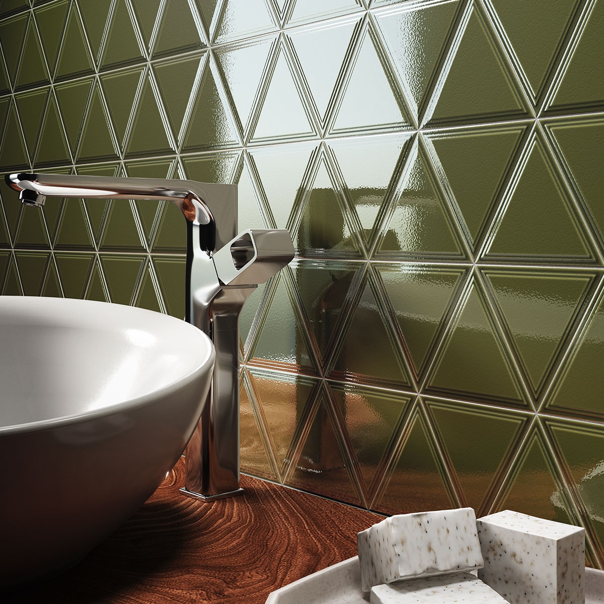 Amb-Foster-Viktorianisch-Grün-Knisterte-APE