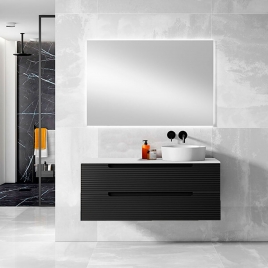 Foto de Mueble de baño suspendido black con 2 cajones Modelo Kyoto