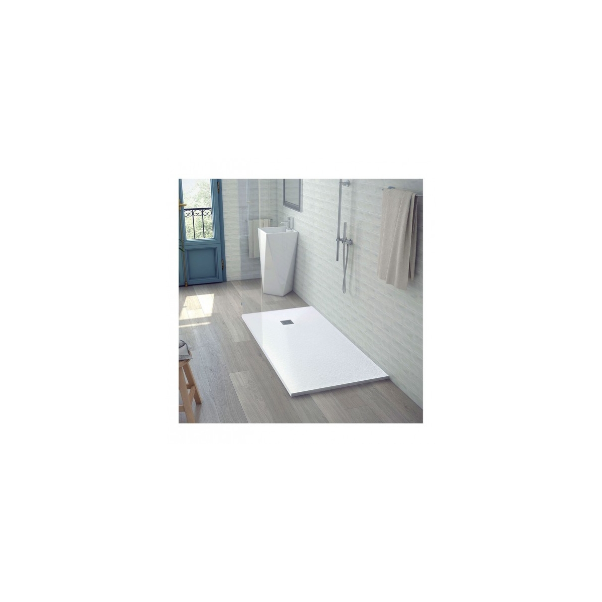 Ducha con Plato de Ducha de Resina McBath Diva Blanco