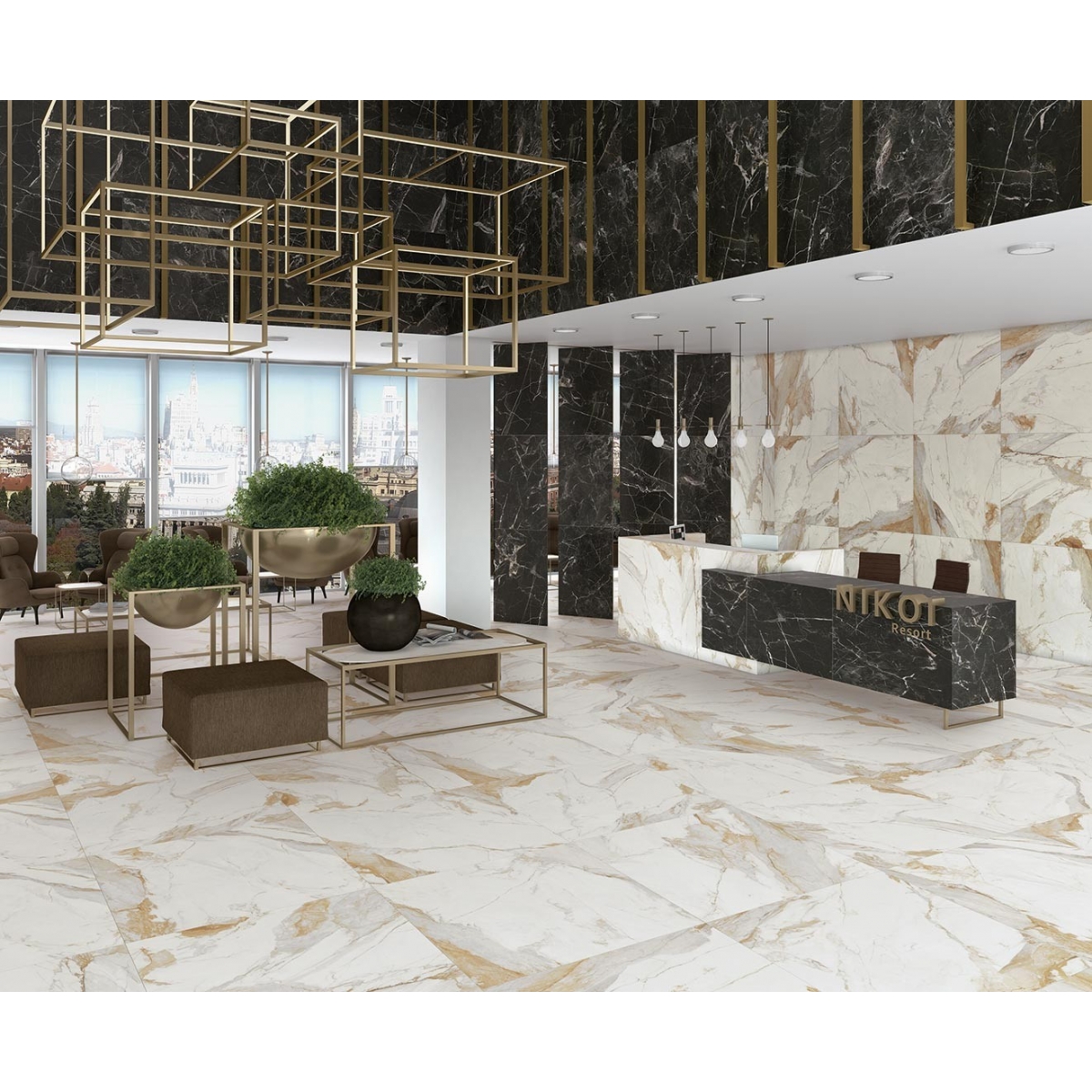 Kiruna-R 120x120 (boîte) - Revêtement de sol imitation marbre porcelaine au meilleur prix