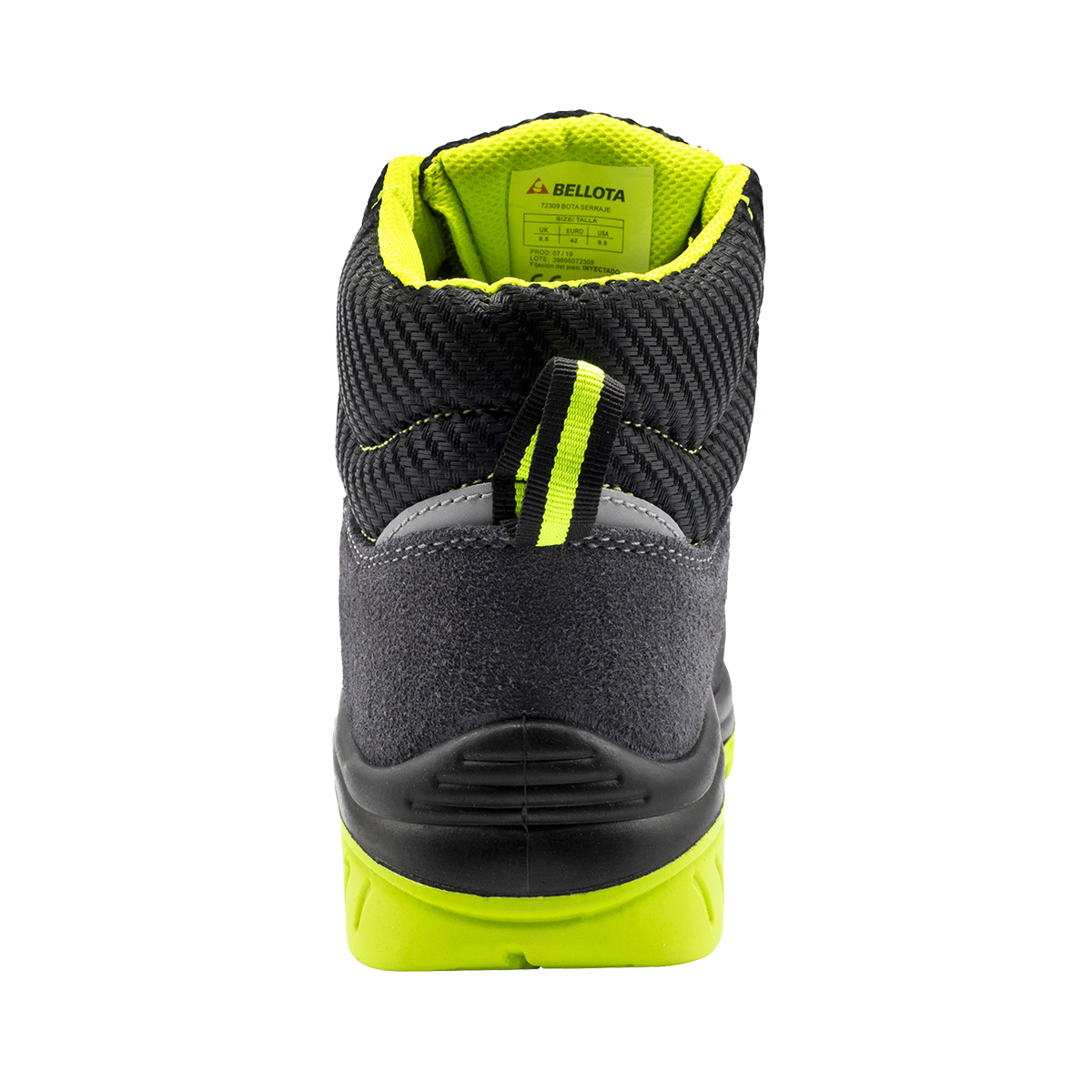 Hintere Sicherheitsstiefel Bellota COMP+ S1P Wildledergrün