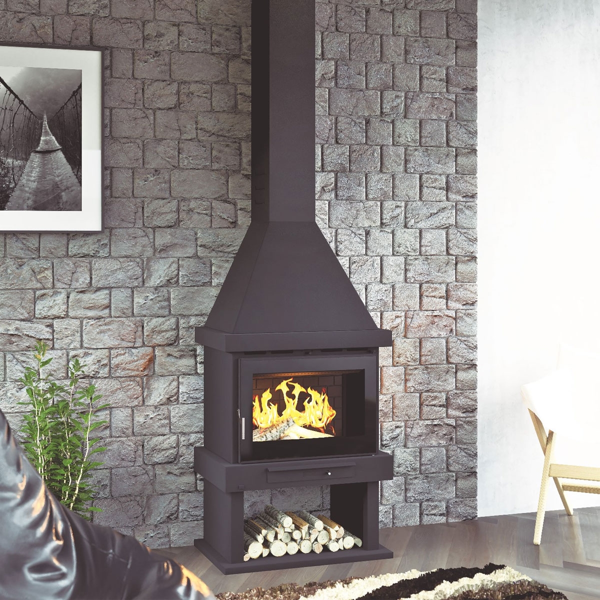 Wood burning fireplace C-300 + Direct gift