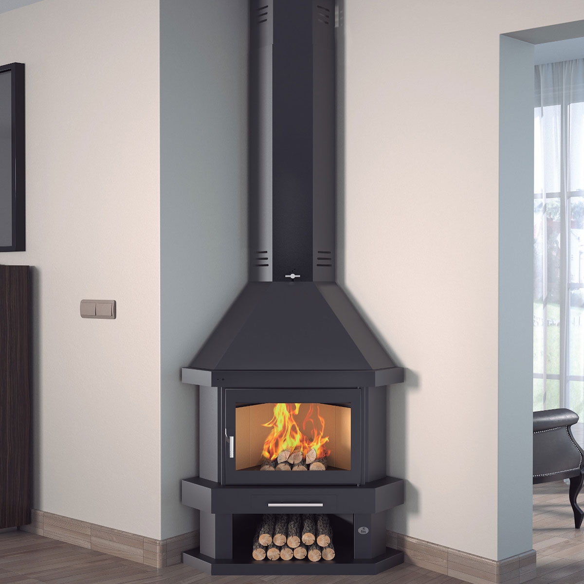 Wood fireplace C-300 R + Direct gift