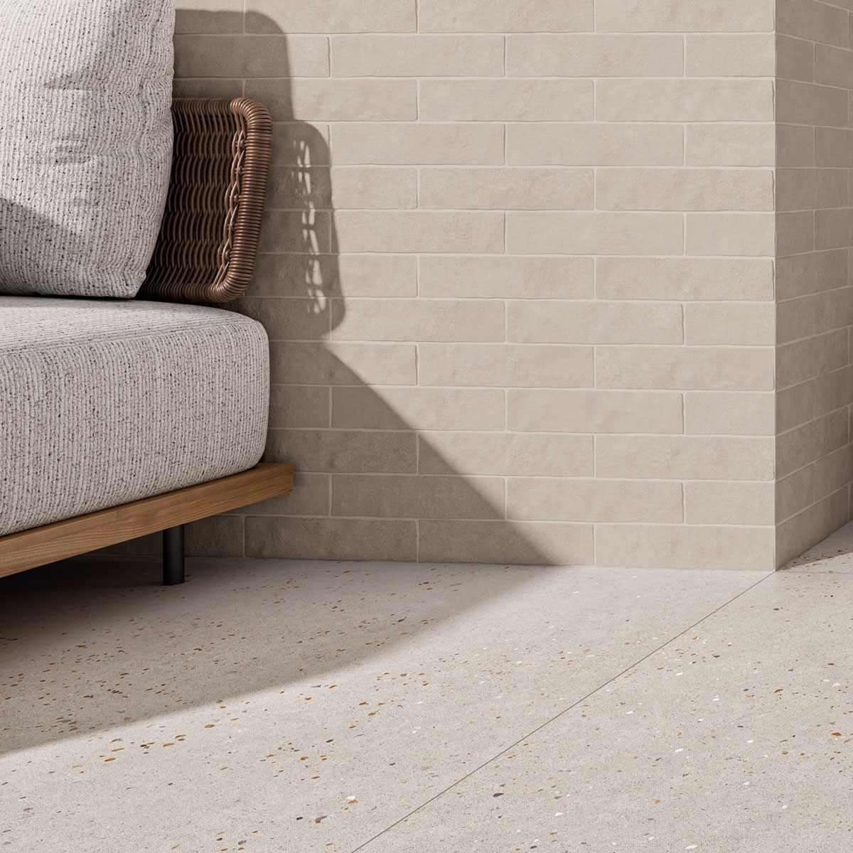 Sand-colored terrace floor