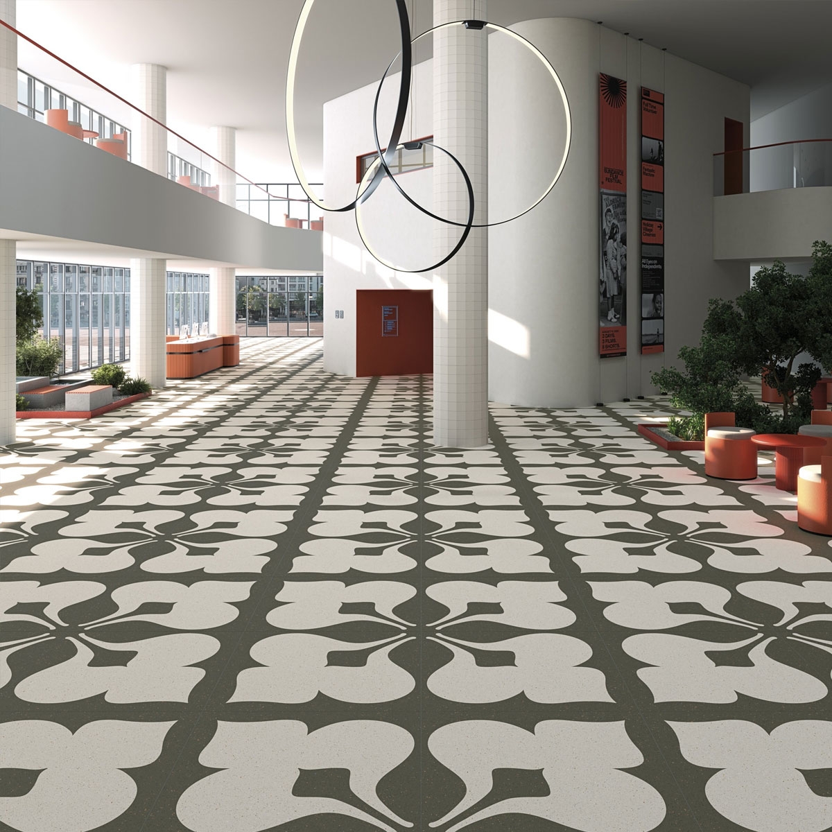 Interior con Pavimento Triza-R 120x120 (Caja 1.44 m2)