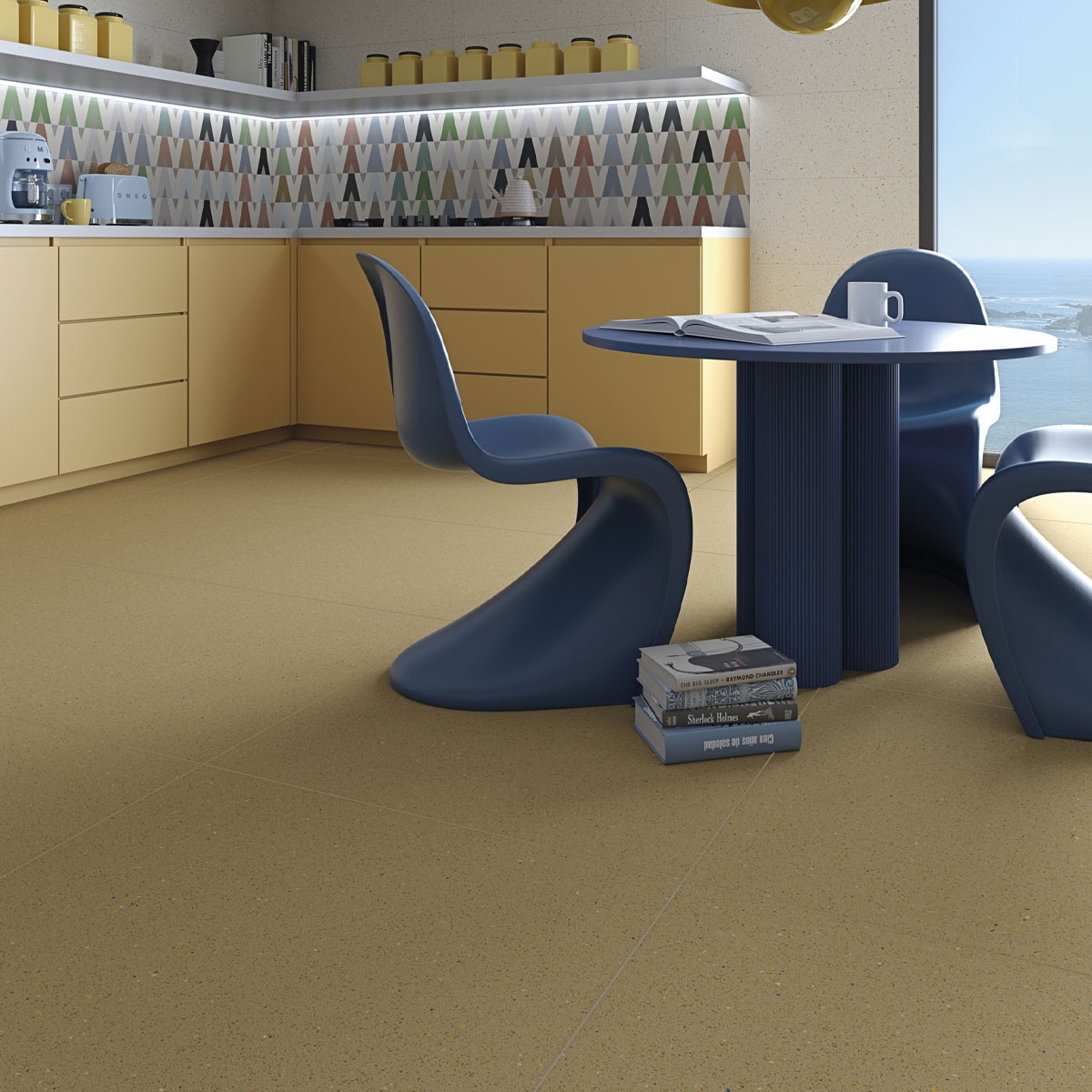 Cocina con Pavimento Micra-R Siena 59.3x59.3