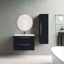 Foto de Mueble de baño suspendido 2 cajones con lavabo color Black Modelo Arco