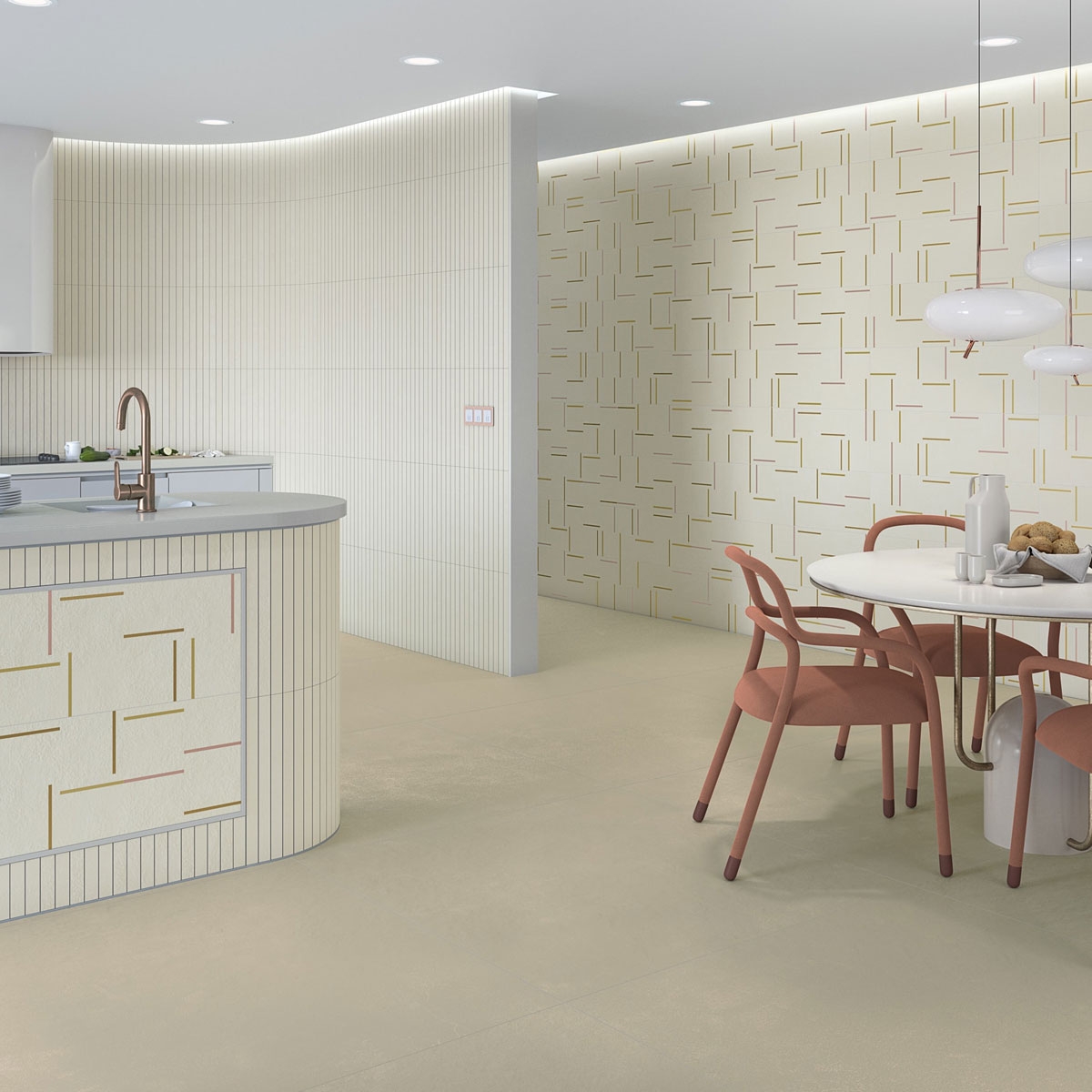 Cocina con Revestimiento Flatiron-R Light 32x99 (Caja 1.267 m2)