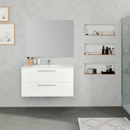Foto de Mueble de baño suspendido con lavabo color Blanco Ada Modelo Bondi