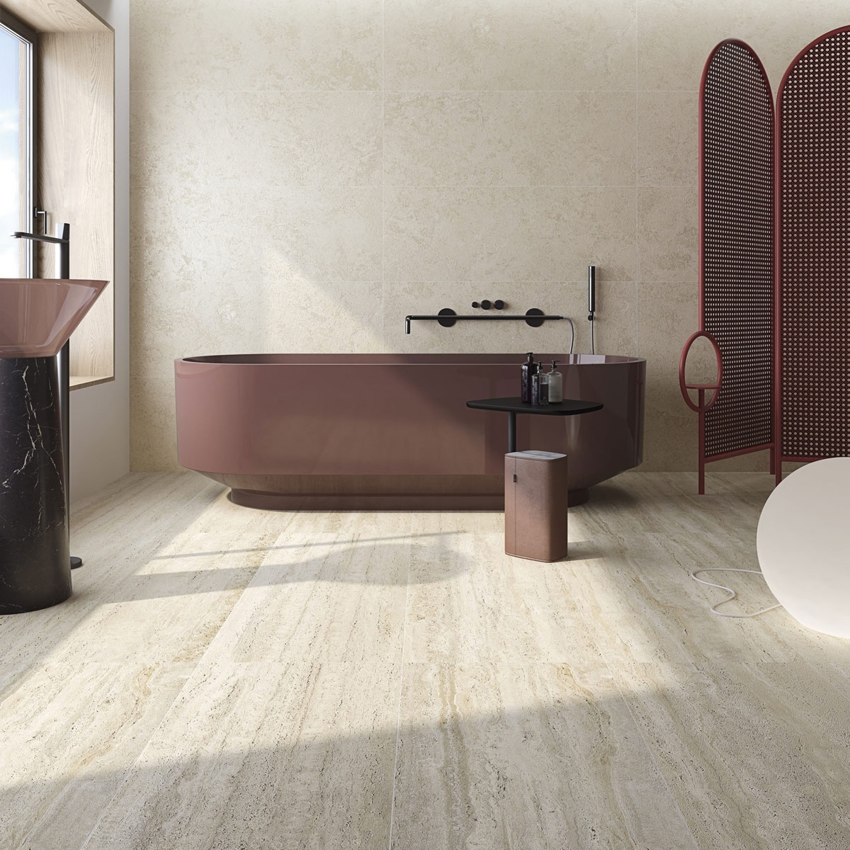 Baño con Revestimiento Belgravia-R Natural 45x120 (Caja de 1.080 m2)