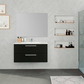 Foto de Mueble de baño suspendido con lavabo color Black Modelo Bondi