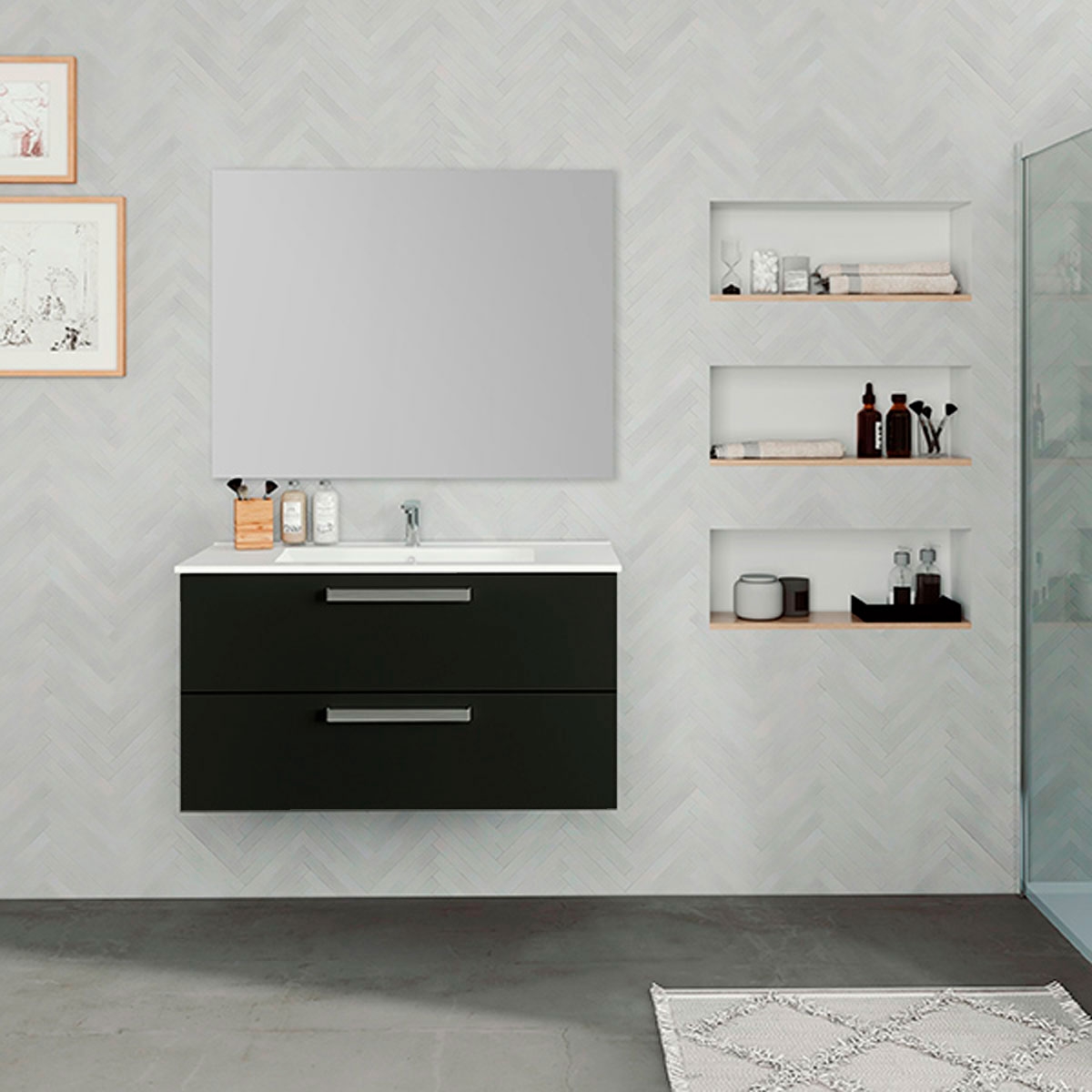 Black Bondi bathroom furniture