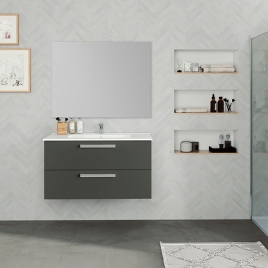 Suspended bathroom furniture with Ash color sink Bondi Model