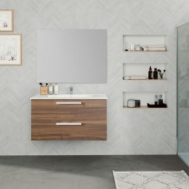 Foto de Mueble de baño suspendido con lavabo color Valenti Modelo Bondi