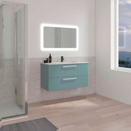 Foto de Mueble de baño suspendido con lavabo color Musgo Modelo Bondi