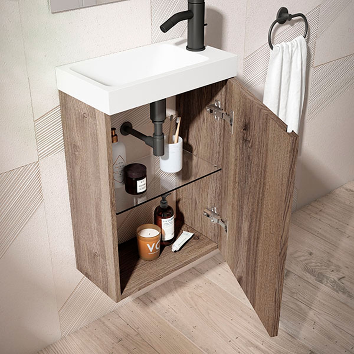 40 cm bathroom furniture with mirror and sink model lagos2