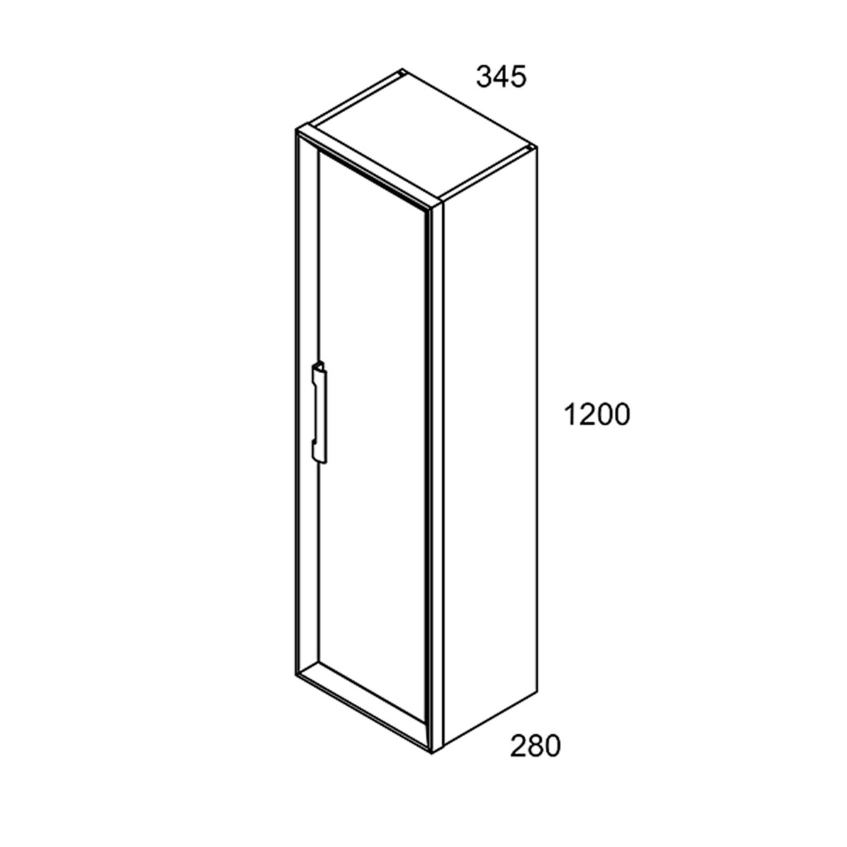 armário de casa de banho 120 cm com puxador modelo decor18