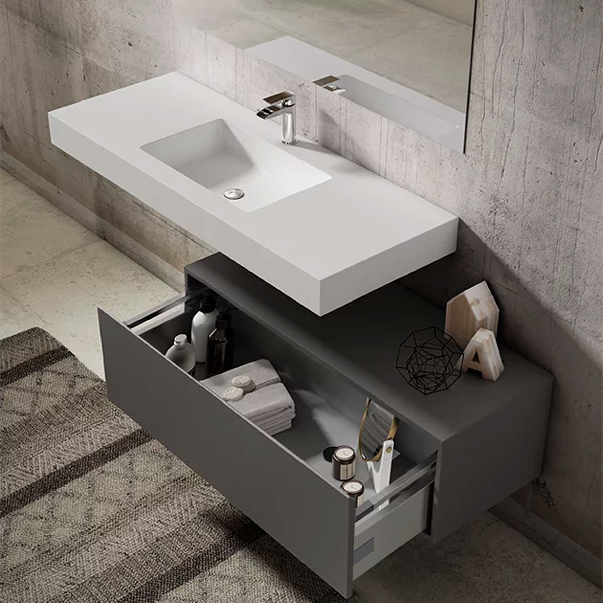 Nomad model bathroom furniture integrated sink 1 drawer5
