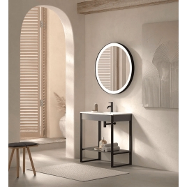 Meuble de salle de bain avec pieds avec lavabo intégré Modèle Quadro