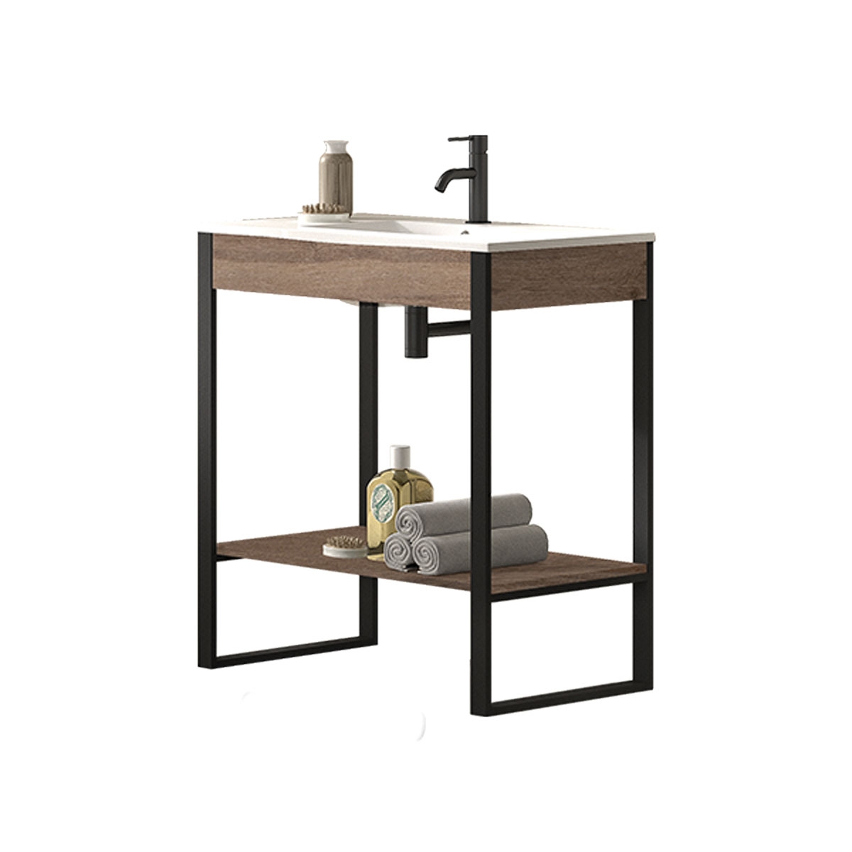 Bathroom furniture with legs with integrated sink Model Quadro2