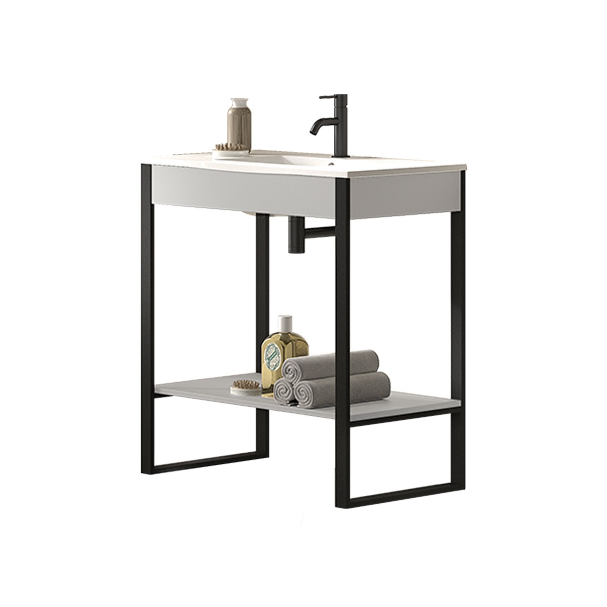 Bathroom furniture with legs with integrated sink Model Quadro4