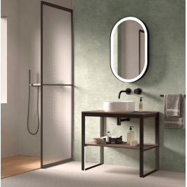 Meuble de salle de bain avec pieds avec lavabo à poser Modèle Quadro