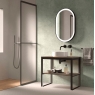Bathroom furniture with legs with countertop sink Model Quadro