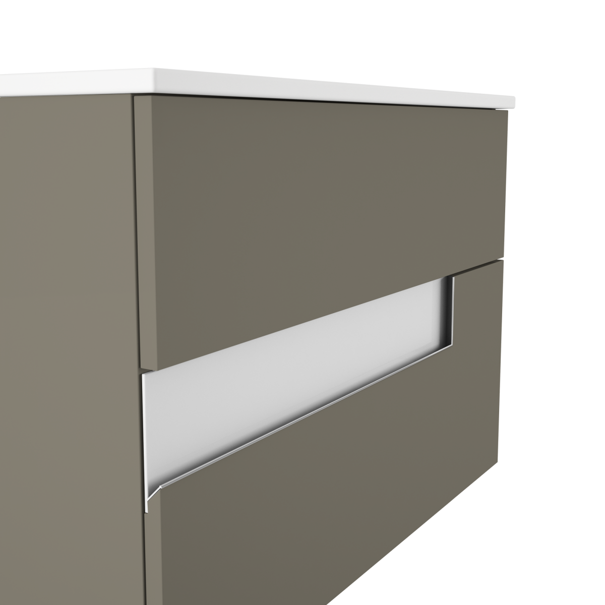 Móveis de casa de banho suspensos 2 gavetas com lavatório de bancada Modelo Visiono