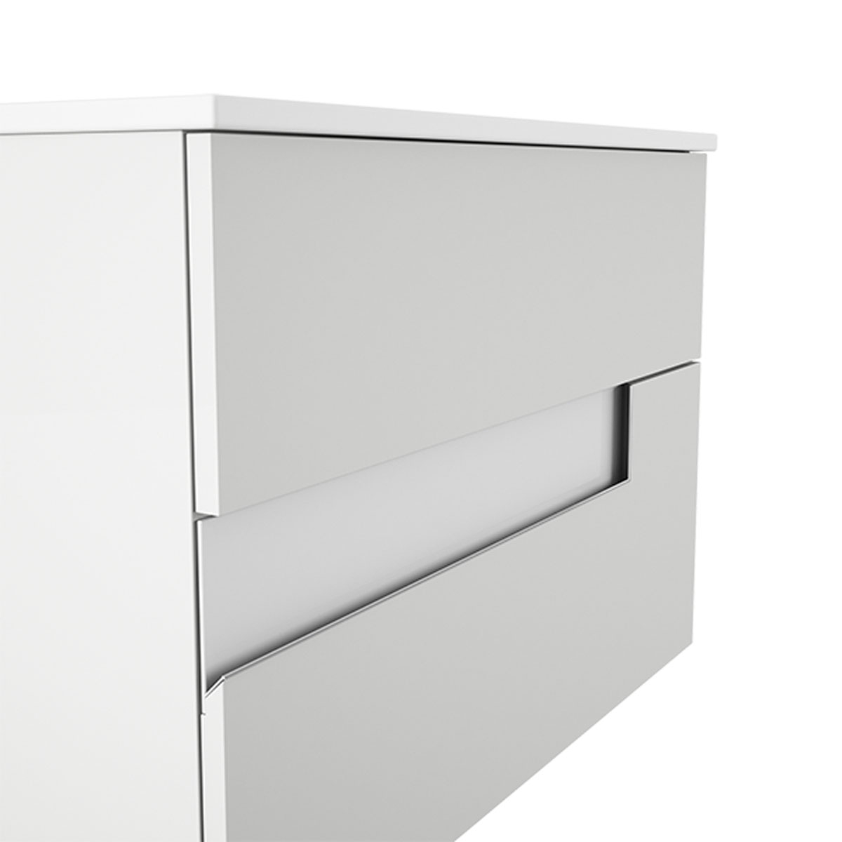 Mueble de baaño suspendido 2 cajones con lavabo sobre encimera Modelo Visionw