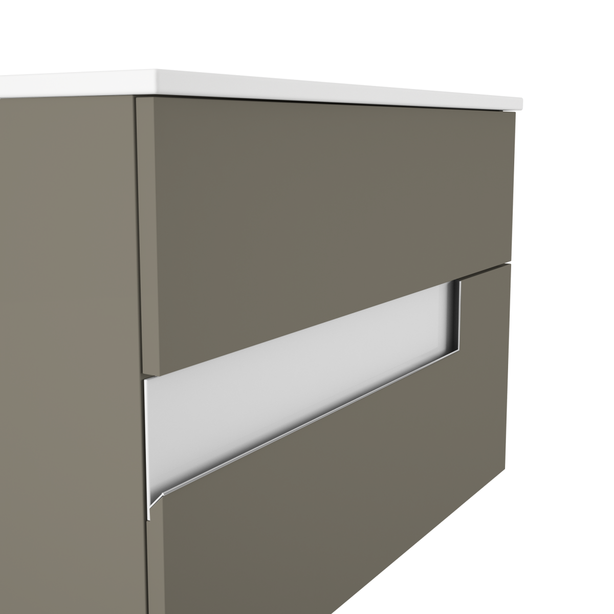 Suspended bathroom furniture 2 drawers with sink on top Model Visione