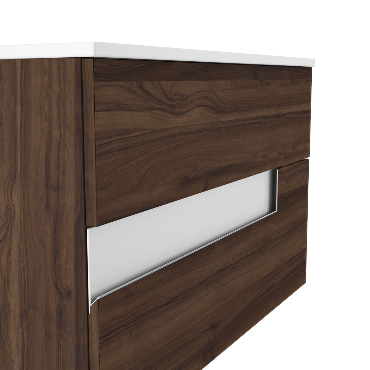 Suspended bathroom furniture 2 drawers with sink on top Model Visionr