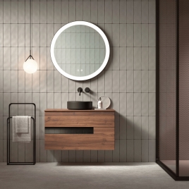 Foto de Mueble de baño suspendido 2 cajones con lavabo sobre encimera Modelo Vision