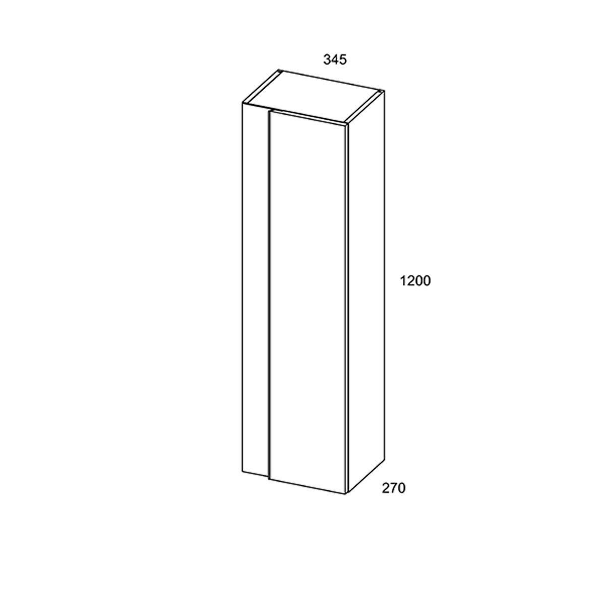 Columna mueble auxiliar de baño suspendido 120 cm Modelo Vision3