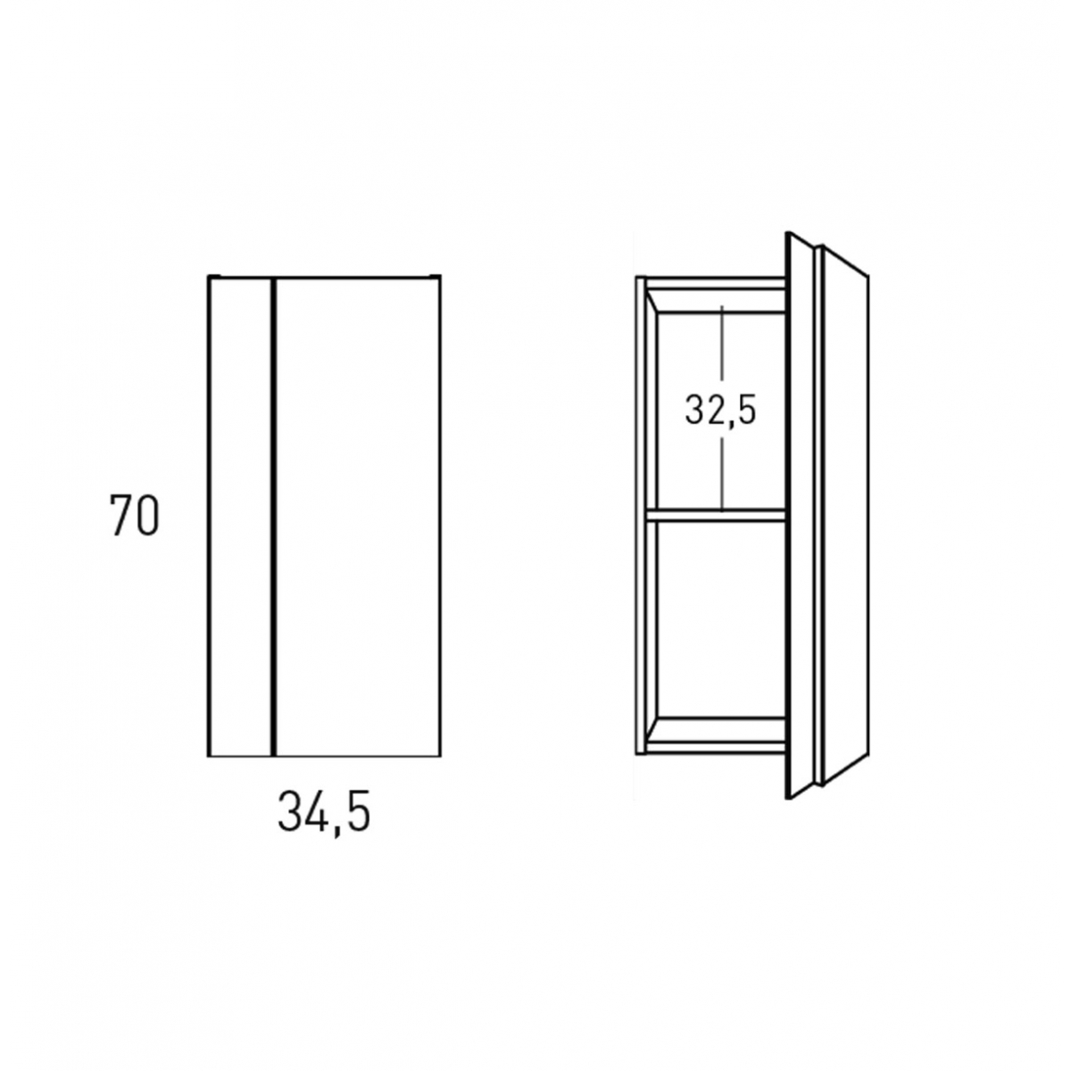 Hängende Badezimmer-Hilfsmöbelsäule 70cm Modell Visionc