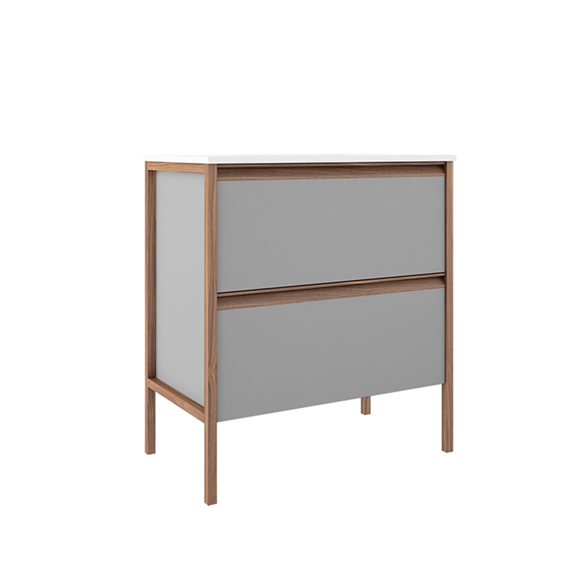 Floor bathroom furniture 2 drawers with integrated sink Model Iconr