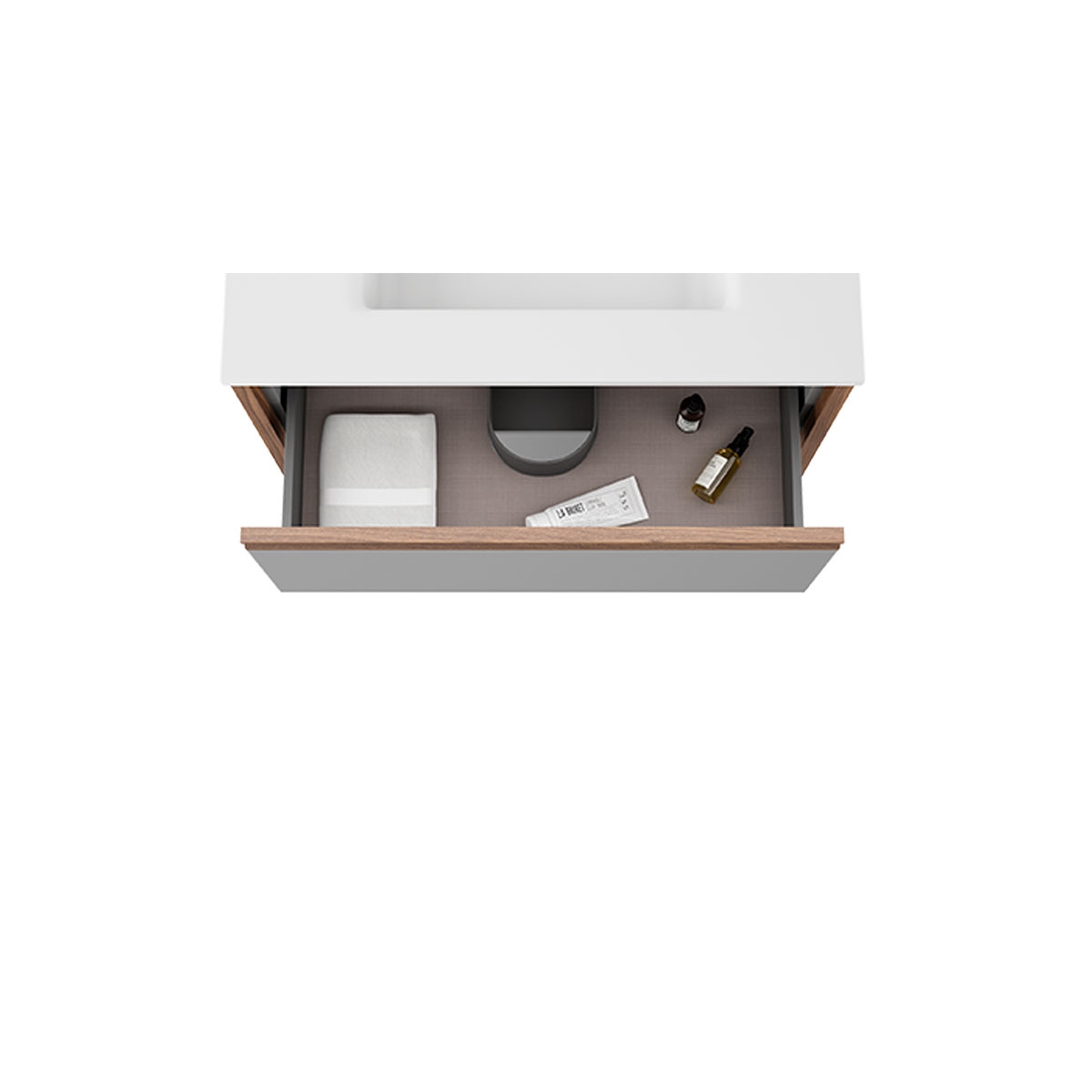 Mueble de baño de suelo 2 cajones con lavabo integrado Modelo Icont