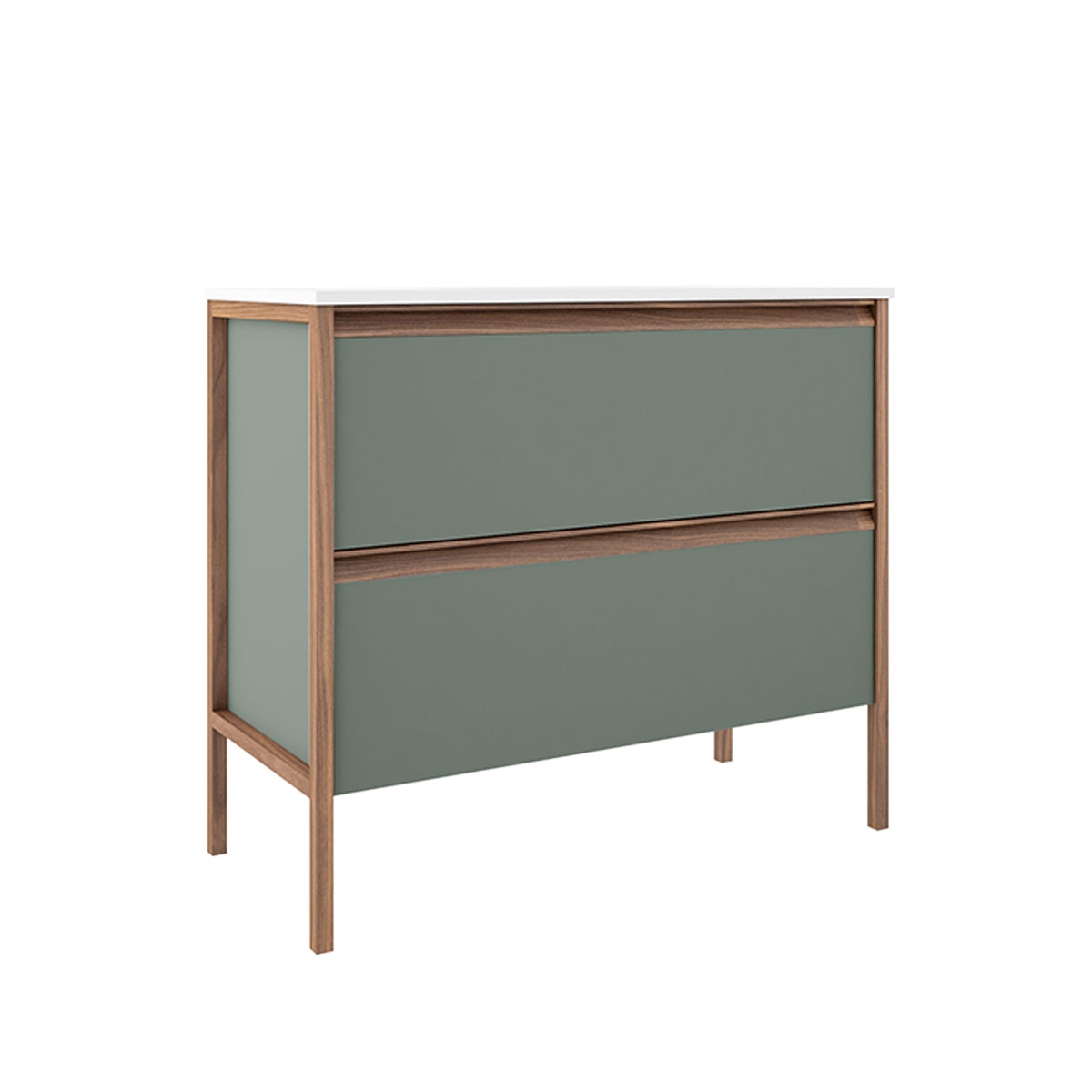 Mueble de baño de suelo 2 cajones con lavabo sobre encimera Modelo Icon20