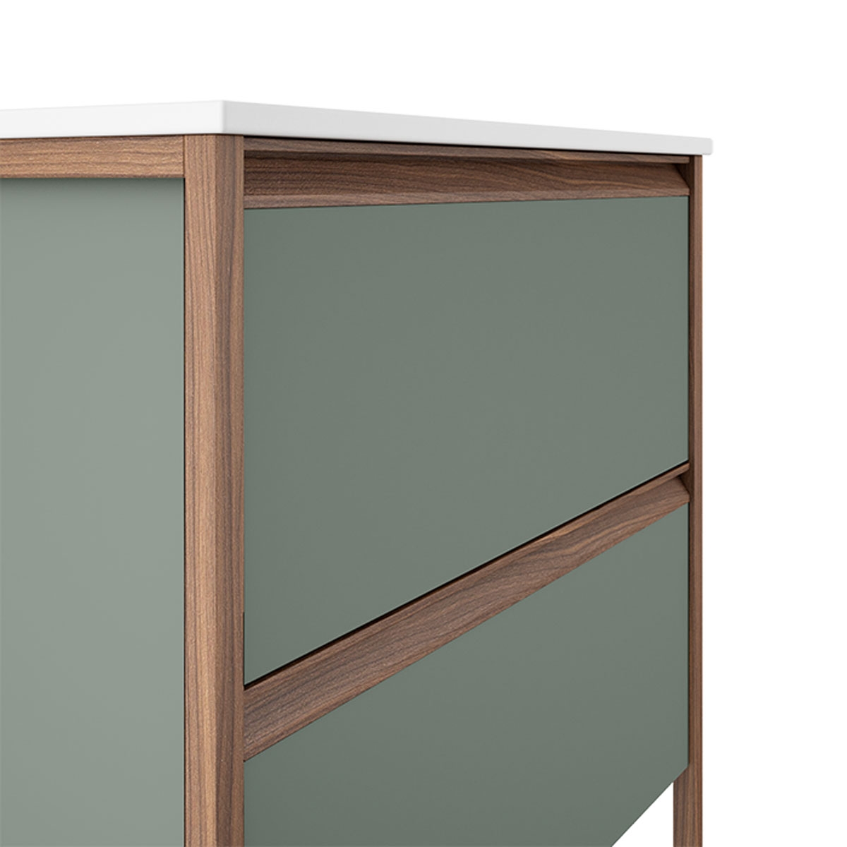 Boden, Badezimmermöbel, 2 Schubladen mit Waschbecken auf der Arbeitsplatte, Model Icon19