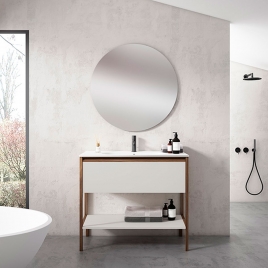Foto de Mueble de baño de suelo 1 cajón y 1 hueco con lavabo integrado Modelo Icon