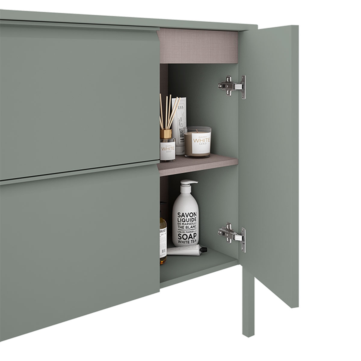Floor bathroom furniture 2 drawers and 1 door with countertop sink 100 cm wide Model Icon14