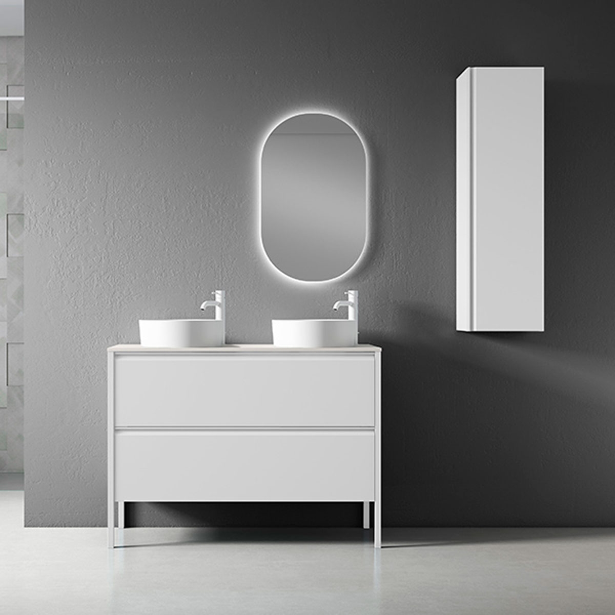 Hängende Badezimmer-Hilfsmöbelsäule 120 cm mit Model Icon3