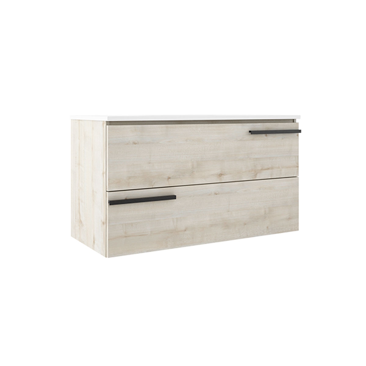 Suspended bathroom furniture with 2 drawers with integrated sink Model Scala17