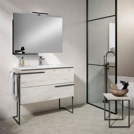 Foto de Mueble de baño de pie de suelo 2 cajones con lavabo integrado Modelo Scala