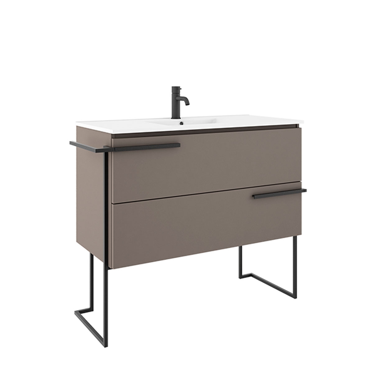 Mueble de baño de pie de suelo 2 cajones con lavabo integrado Modelo Scala6
