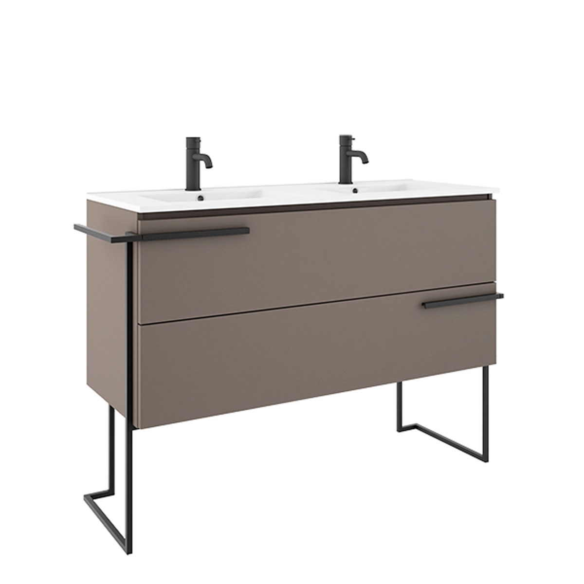 Meuble de salle de bain au sol avec 2 tiroirs avec évier intégré Modèle Scala8