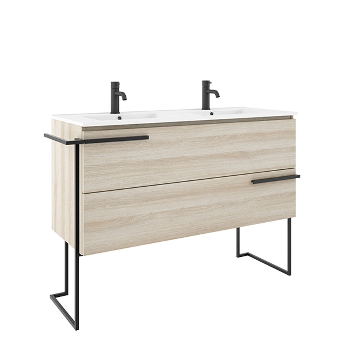 Floor standing bathroom furniture 2 drawers with integrated sink Model Scala9