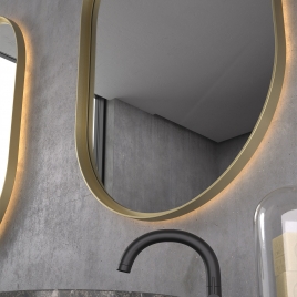 Saba - Espelho com moldura metálica e 480 COB Led/m2