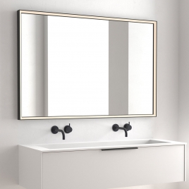 Atiu - Espelho com moldura metálica e luz led 80x70