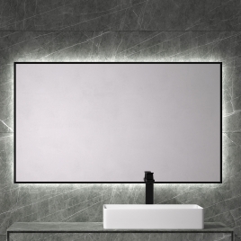 Barbade - Miroir avec cadre en métal et lumière 140 led/m 140x70 cm