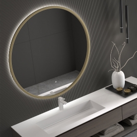 Vanuatu - Miroir Scandinave avec Lumière 120 Led (70 cm Ø)
